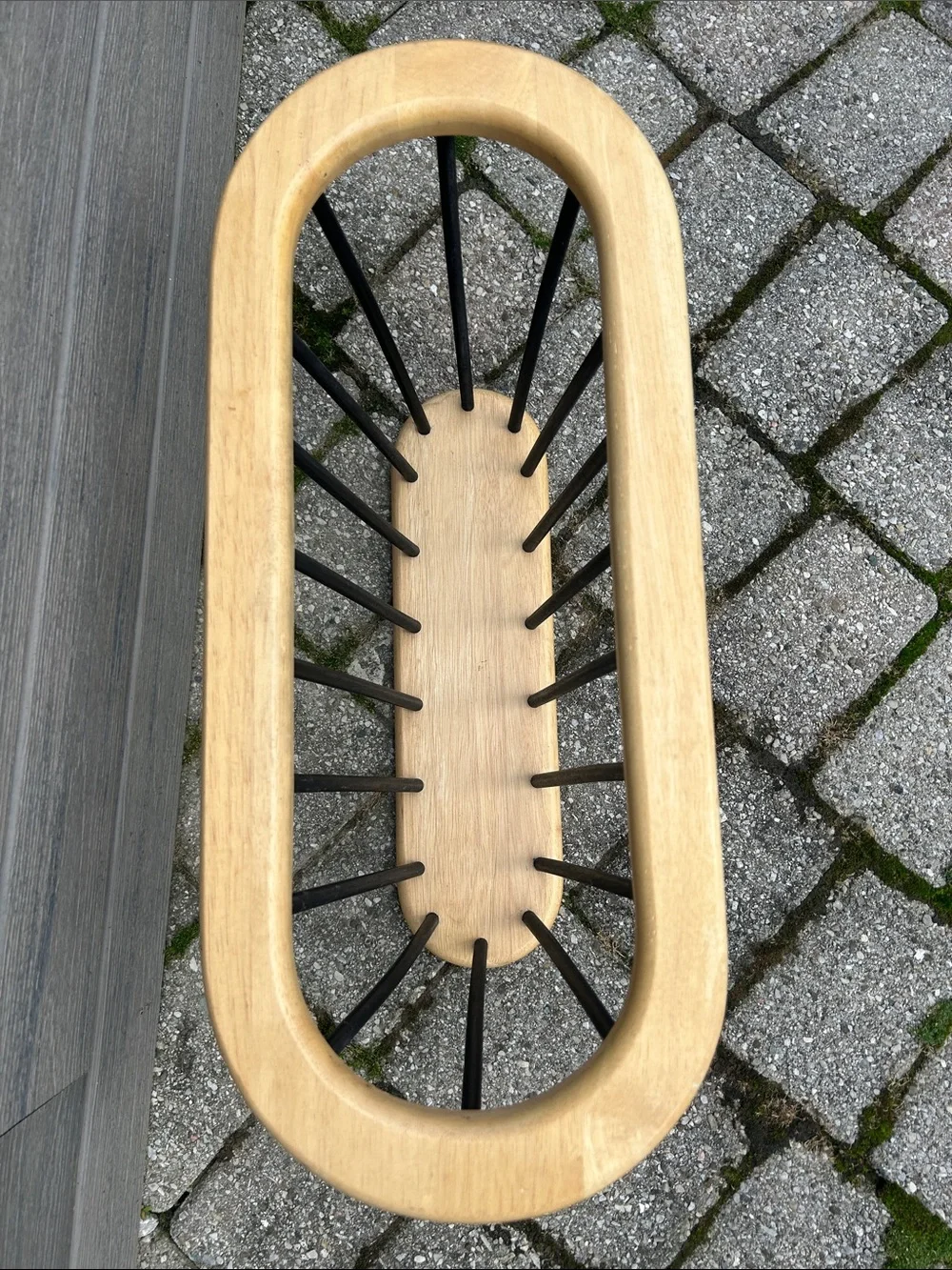 Vintage DOLPHIN Mid Century Modern Beechwood Spindle Magazine Rack